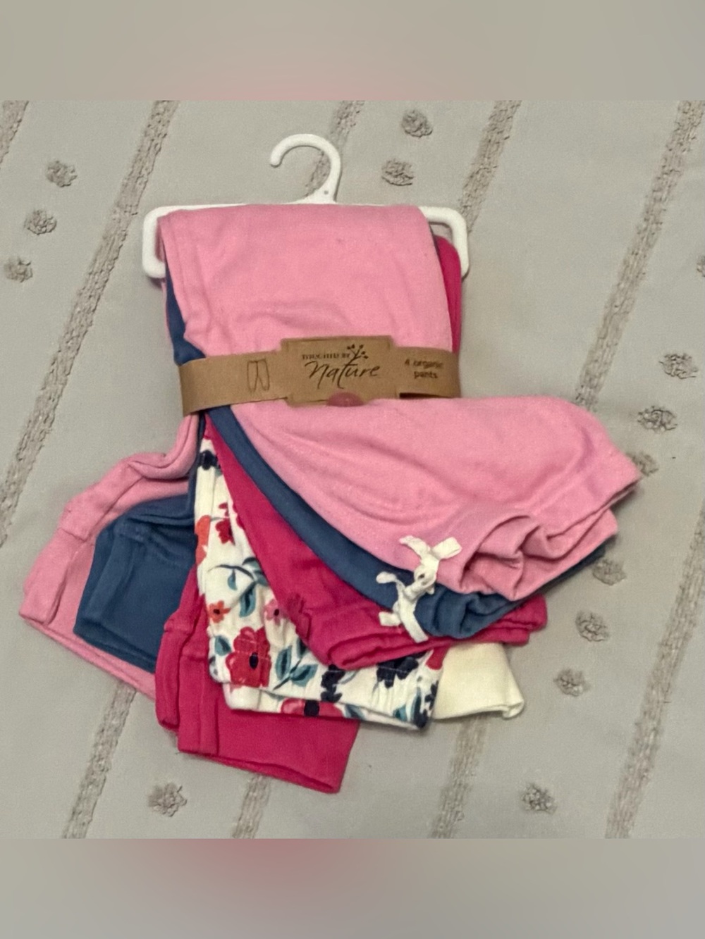 Girls' Pink and Floral Knit Bottoms - 6-Pack